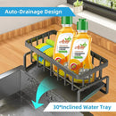 Kitchen Sink Drain Rack – Sponge & Soap Organizer with Drain System