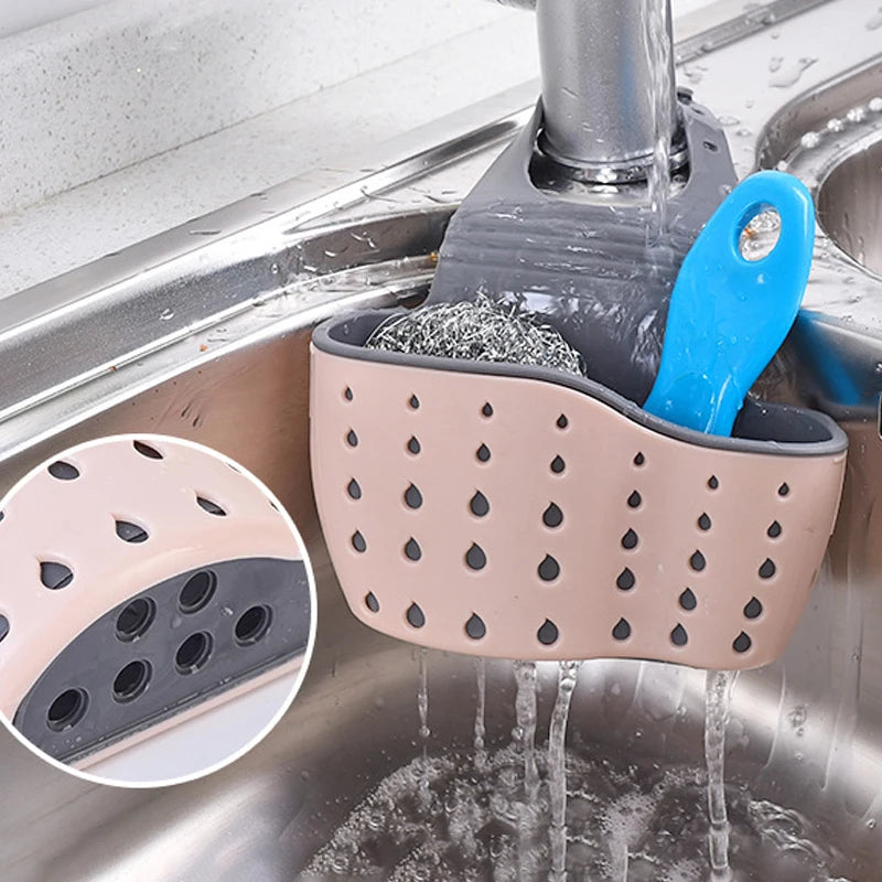 Adjustable Kitchen Sink Organizer – Space Saving Drain Rack for Faucet Storage