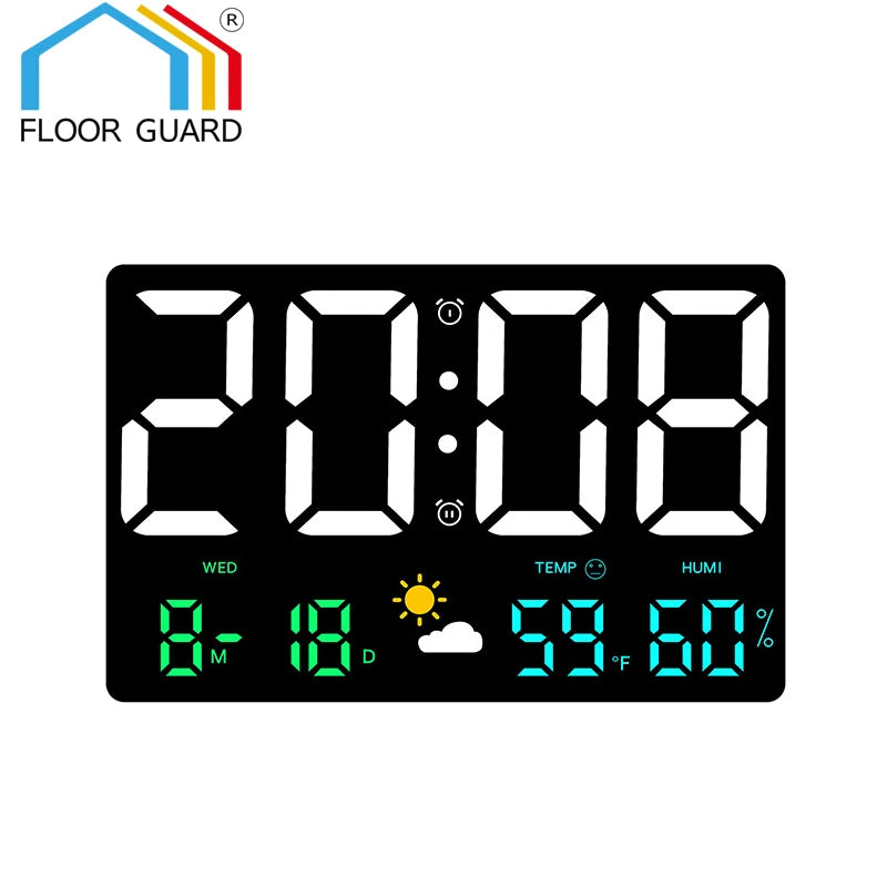 Smart LED Wall Clock – Digital Display with Temperature & Alarm