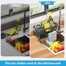 Kitchen Sink Drain Rack – Sponge & Soap Organizer with Drain System